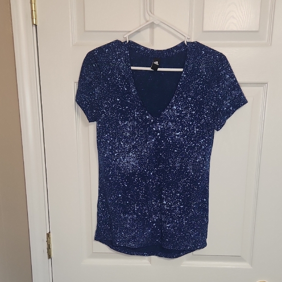 Adidas Blue Sequin Fitted Short Sleeve Tee - Picture 1 of 4